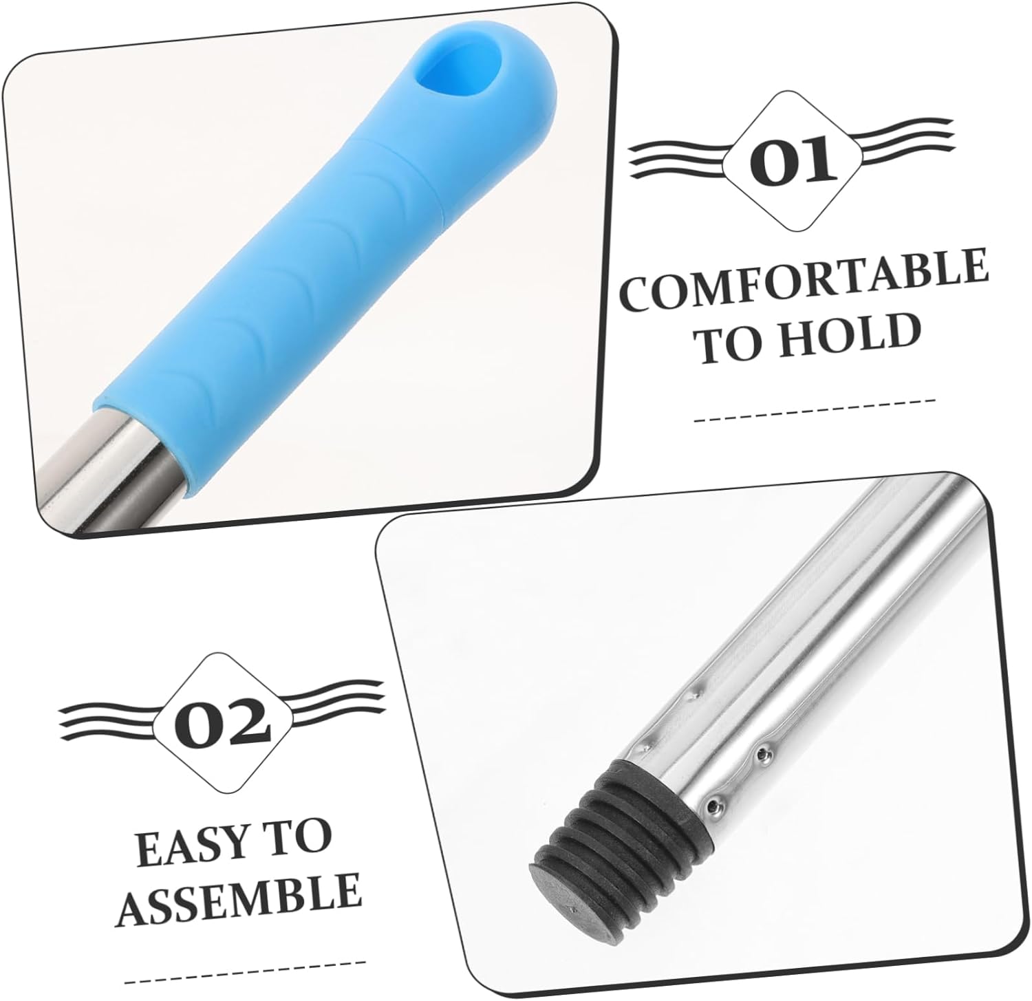 Mop Handle Set for Bathroom and Shower Mop Rods