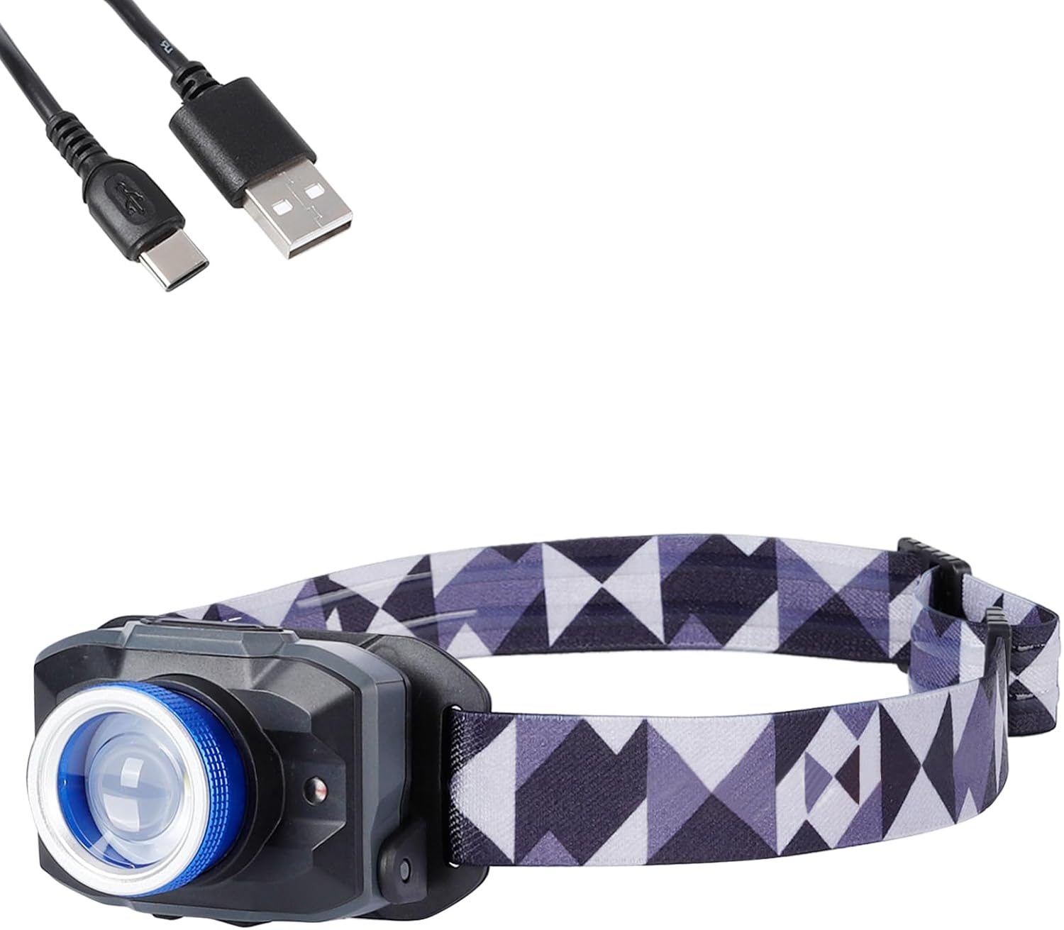 IPX4 Waterproof LED Headlamp 450 Lumens Focusing Cap
