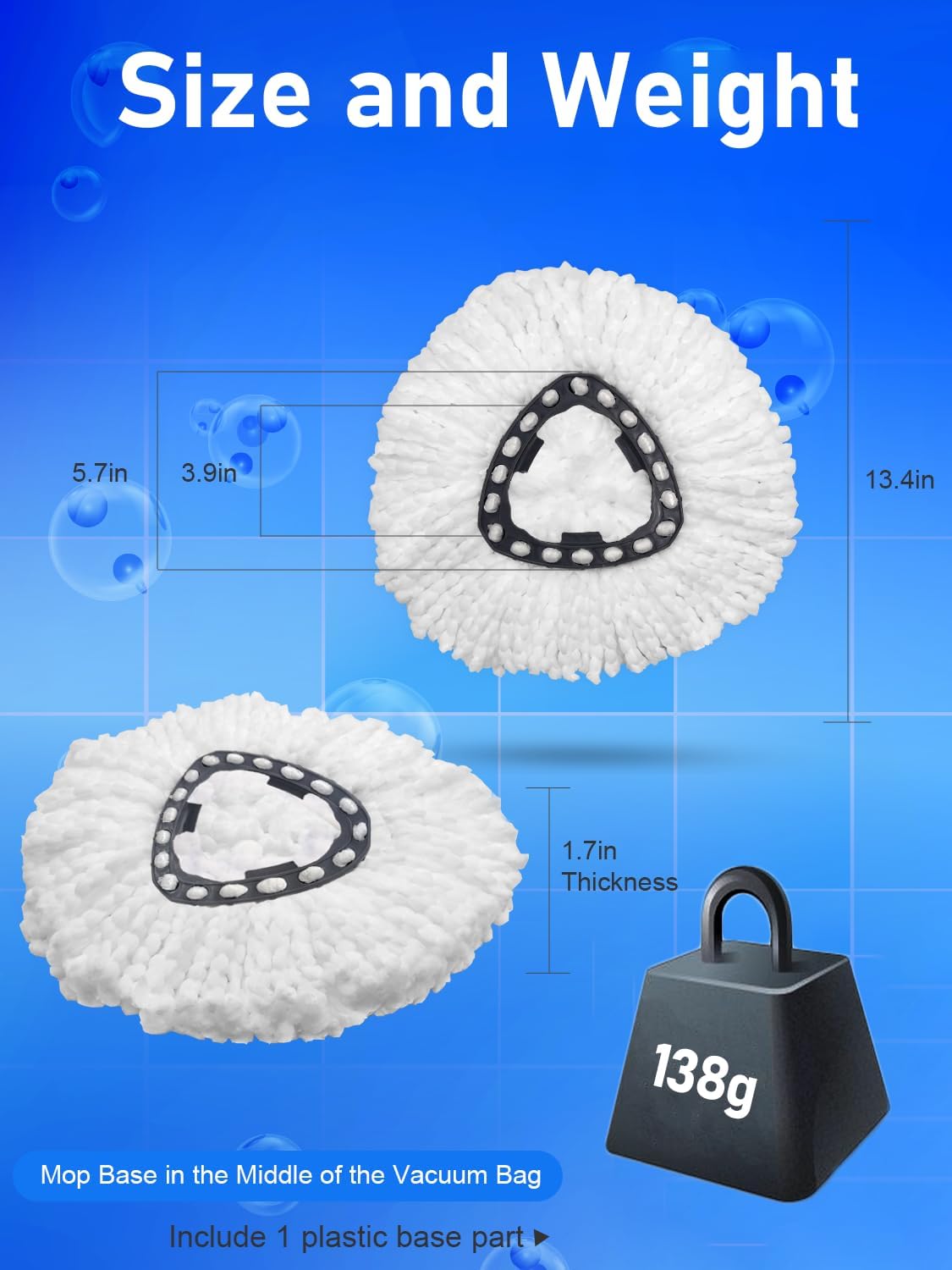 4-Pack Spin Mop Heads for Sensitive Floors
