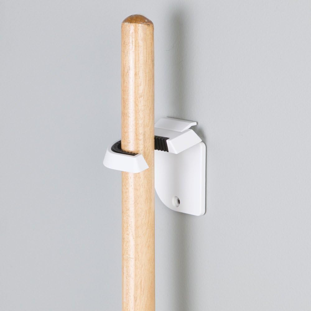 InterDesign BroomMop Holder White Set Of 2