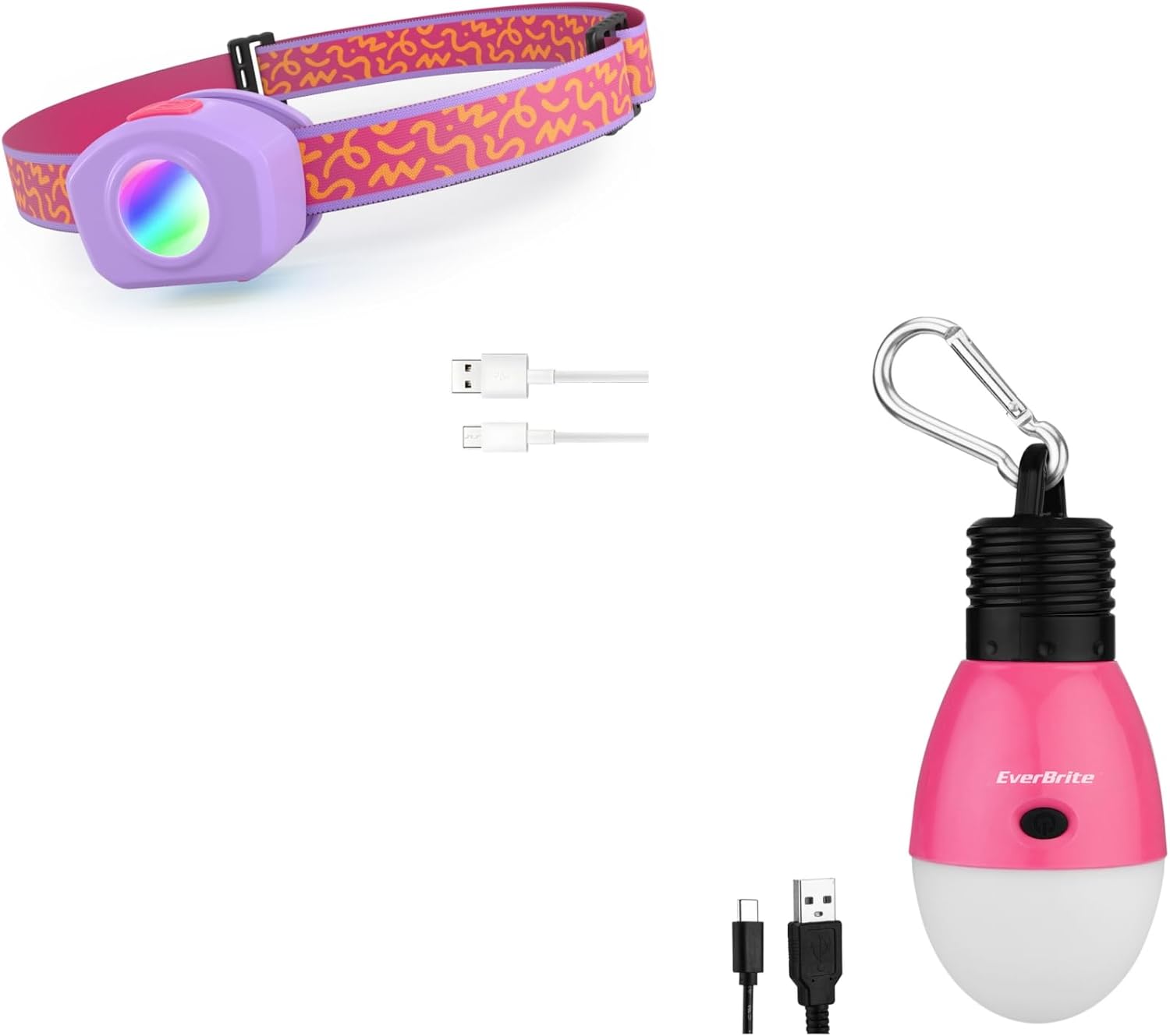 EverBrite Rechargeable LED Headlamp for Kids with RGB Mode