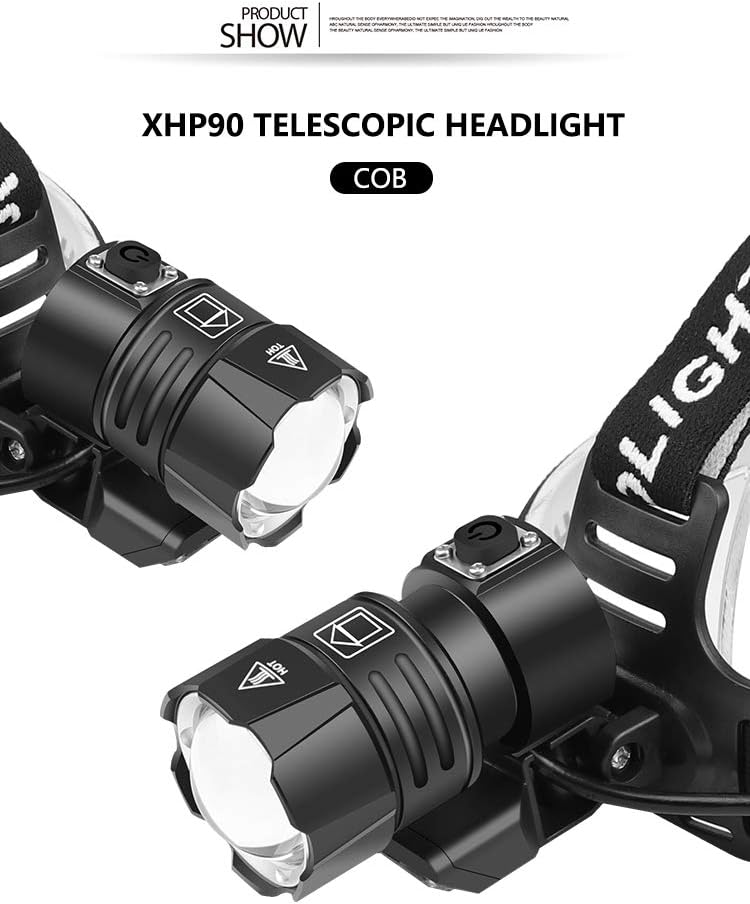 12000 Lumen Proforus XHP90 Headlamp - Premium for Hiking Camping