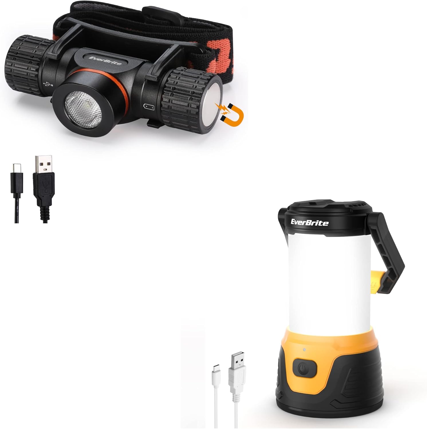 EverBrite 1000 Lumen Camping Lantern Rechargeable Headlamp