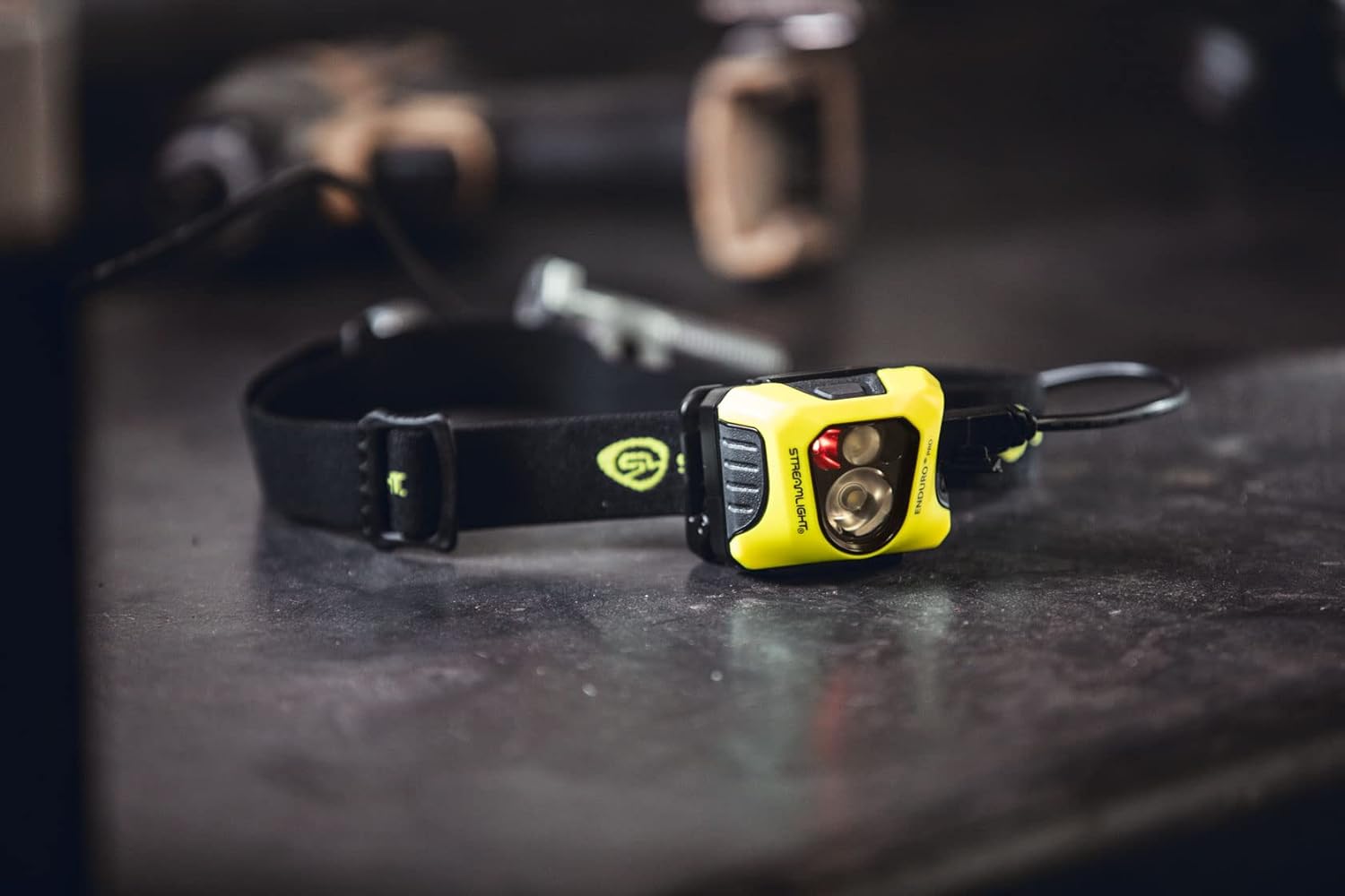 200-Lumen LED Headlamp with Rechargeable Battery and Elastic Head strap Yellow