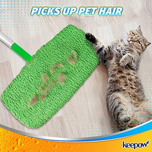 KEEPOW Reusable Wet Pads Refills Compatible with Swiffer Sweeper Mop
