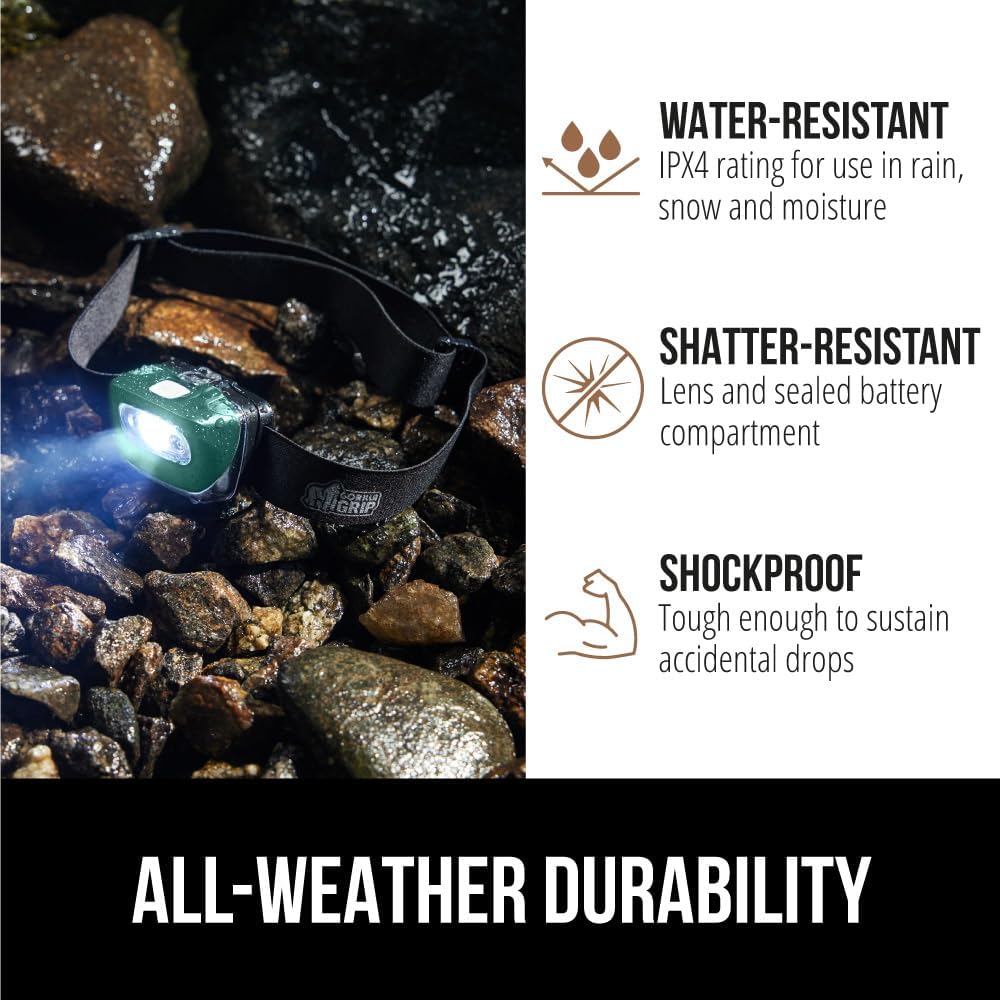 Gorilla Grip Ultra Bright LED Headlamp