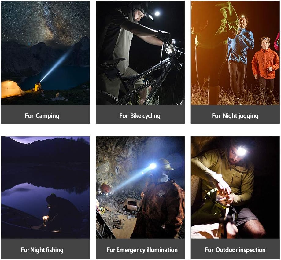 Small Aluminum Headlamp Rechargeable LED Waterproof 12000 Lumens