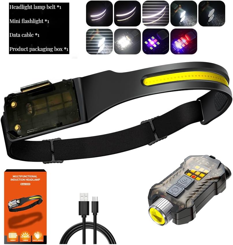 2-in-1 Outdoor Sensing COB Headlight Rechargeable Waterproof