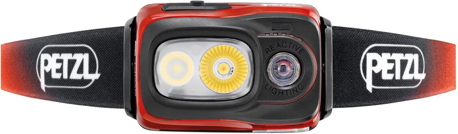 PETZL Swift RL Headlamp Orange Rechargeable Durable Energy-Efficient Night Vision Mode Options