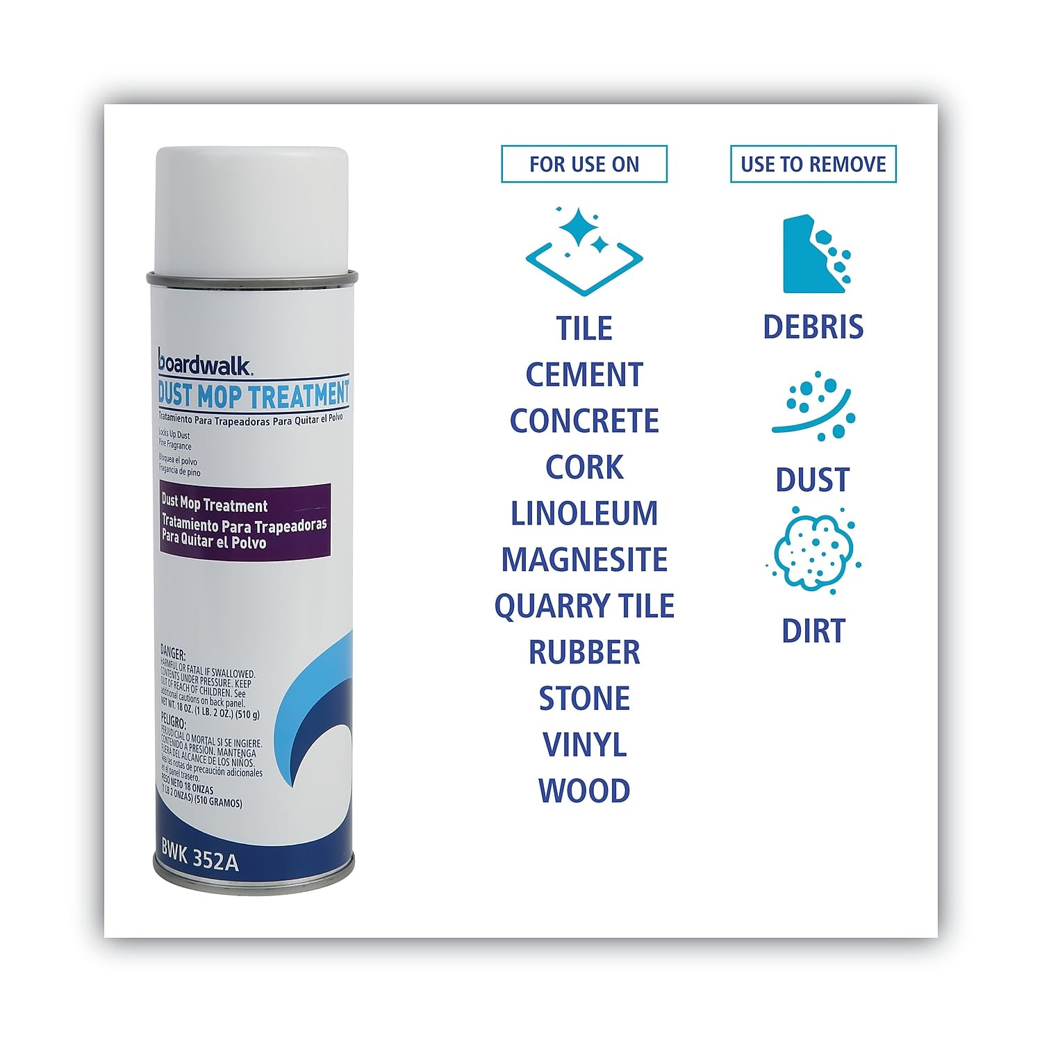 Boardwalk 352ACT Dust Mop Treatment Pine Scent 12Carton