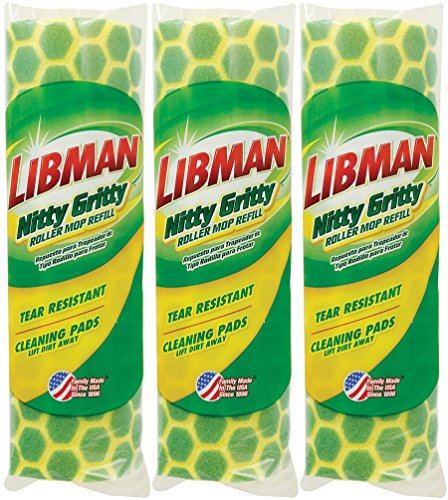 Libman Nitty Gritty Roller Mop Refill Pack of 3