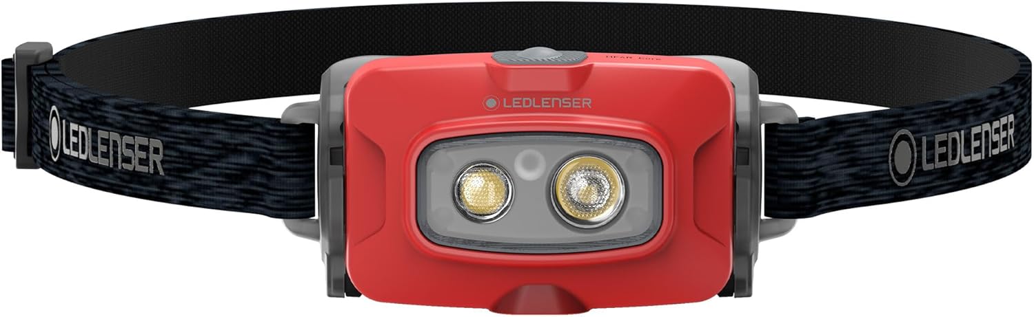 Red Sub Light Recharged LED Headlamp for Trail Use Small Waterproof