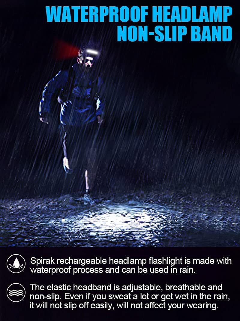 SPRIAK Brighter Your Hiking Camping Experience 1000 Lumens 230 Beam Rechargeable Waterproof