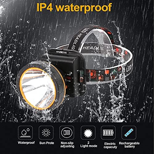 Aikertec Rechargeable Headlamp Waterproof 1000m Light 2 Modes Outdoor Essentials