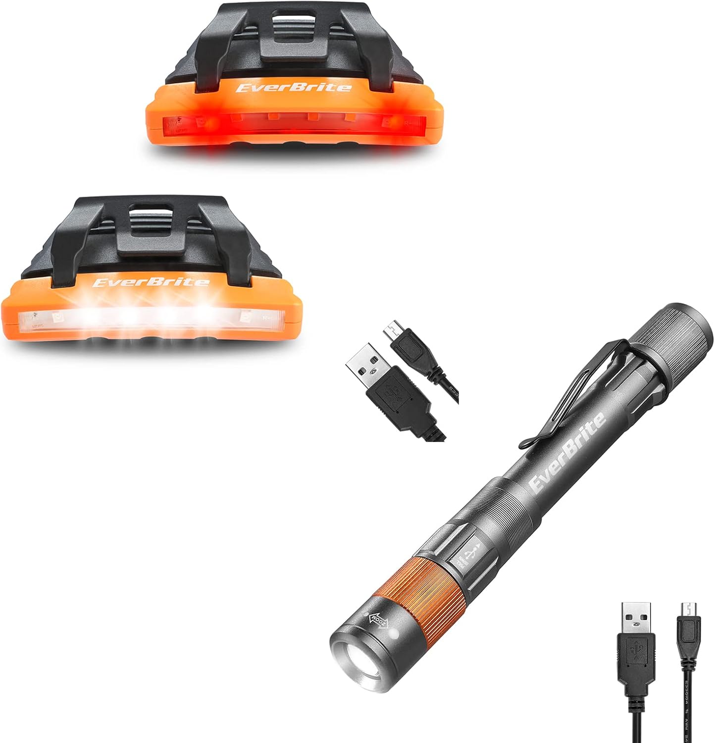 EverBrite 2-Piece Rechargeable Lights Bundle - Hat Pen Light