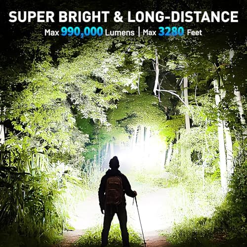 CrazyBrace Rechargeable LED Headlamp 2-Pack 990000 Lumen 12H Long Runtime Waterproof Adjustable