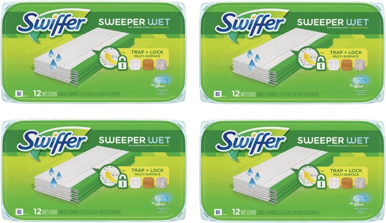 Swiffer Sweeper Fresh Scent Wet Mopping Pad Refill 4 Pack - 12 Count