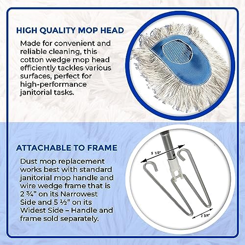 Nine Forty Heavy Duty Cotton Wedge Dust Mop Head