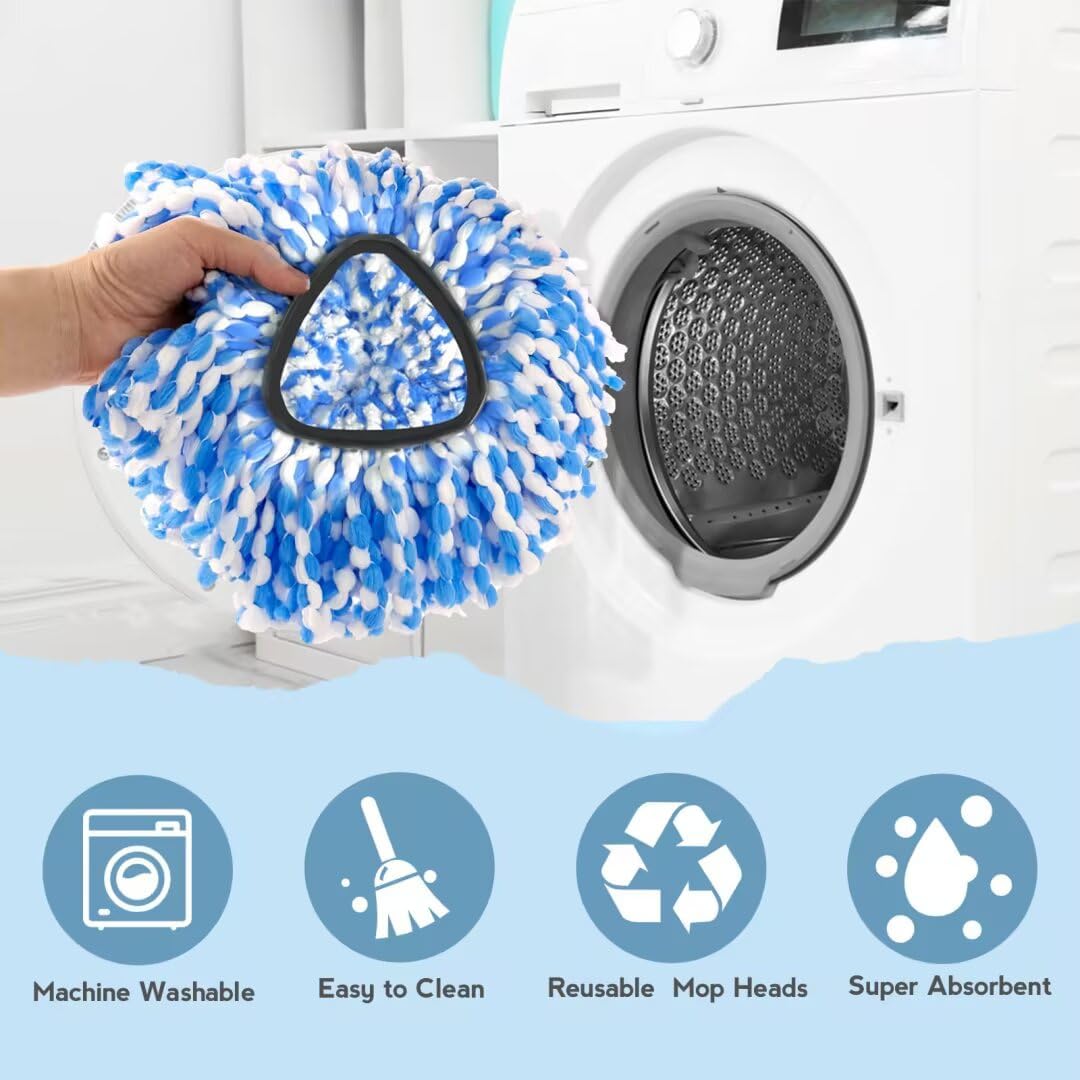 Replacement Mop Heads Set - Rinseclean 2-Tank System Microfiber Machine Washable