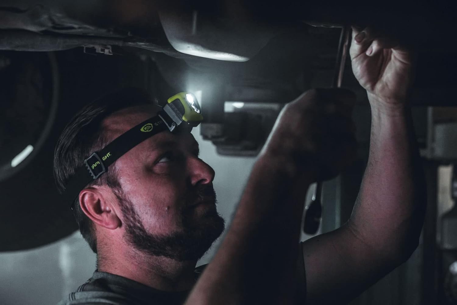 200-Lumen LED Headlamp with Rechargeable Battery and Elastic Head strap Yellow