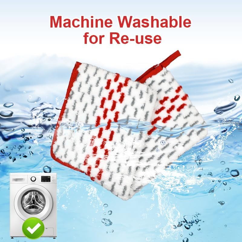 4 Pack Washable Microfiber Refill Spray Mop Pads Red