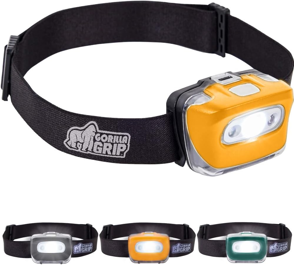 GORILLA GRIP Ultra Bright 7 Light Modes Headlamp Battery-Powered 1 Pack