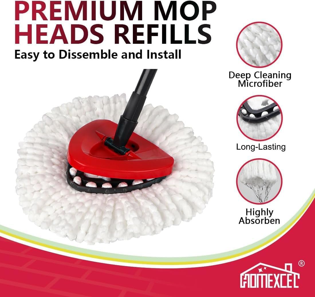 HOMEXCEL Mop Replacement Heads for O-Cedar Spin Mops 3-Pack