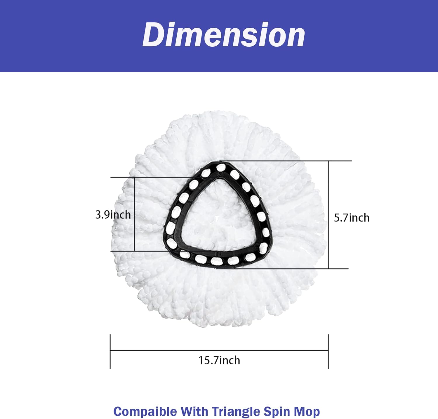 Higfra Spin Mop Replacement Heads 4 Pack