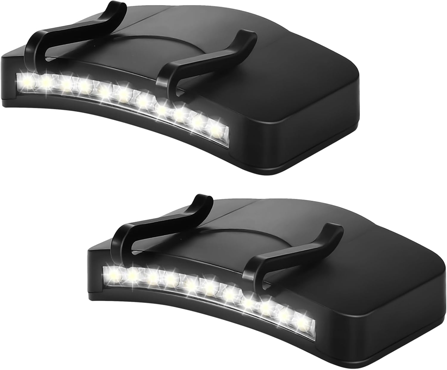 Mudder Hands-Free Clip-On LED Lights for Hats 2-Piece