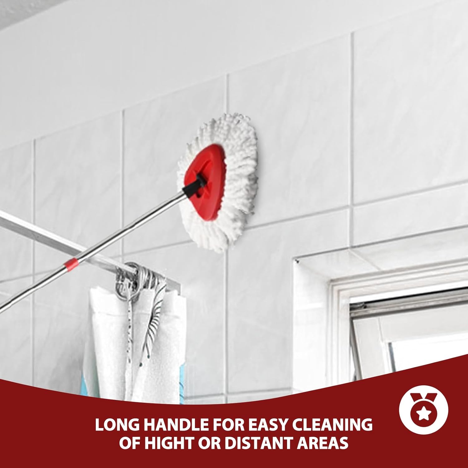4-Section Spin Mop Handle 30-58 inches Easywring 1-Tank System Compatible