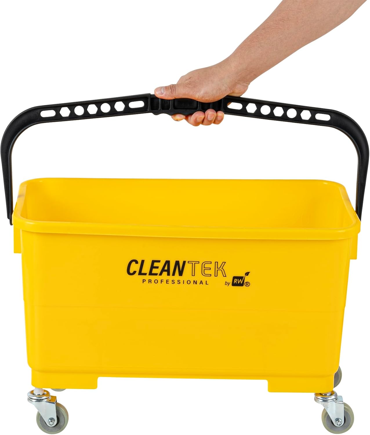 Restaurantware 25 Qt Yellow Mop Bucket with Casters