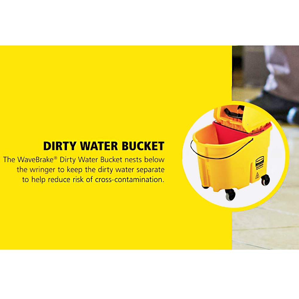 rubbermaid commercial dirty water bucket for wavebrake 20 35 Qt system red