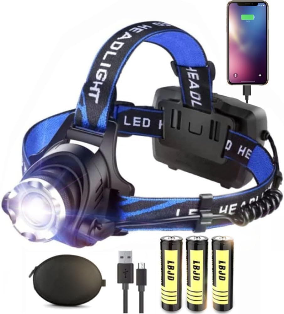 Bright Portable Rechargeable LED Headlamp