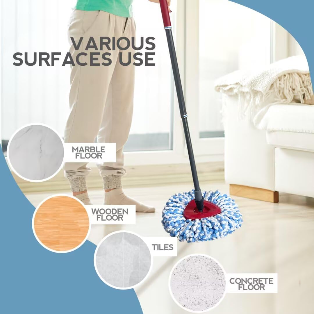 Replacement Mop Heads Set - Rinseclean 2-Tank System Microfiber Machine Washable