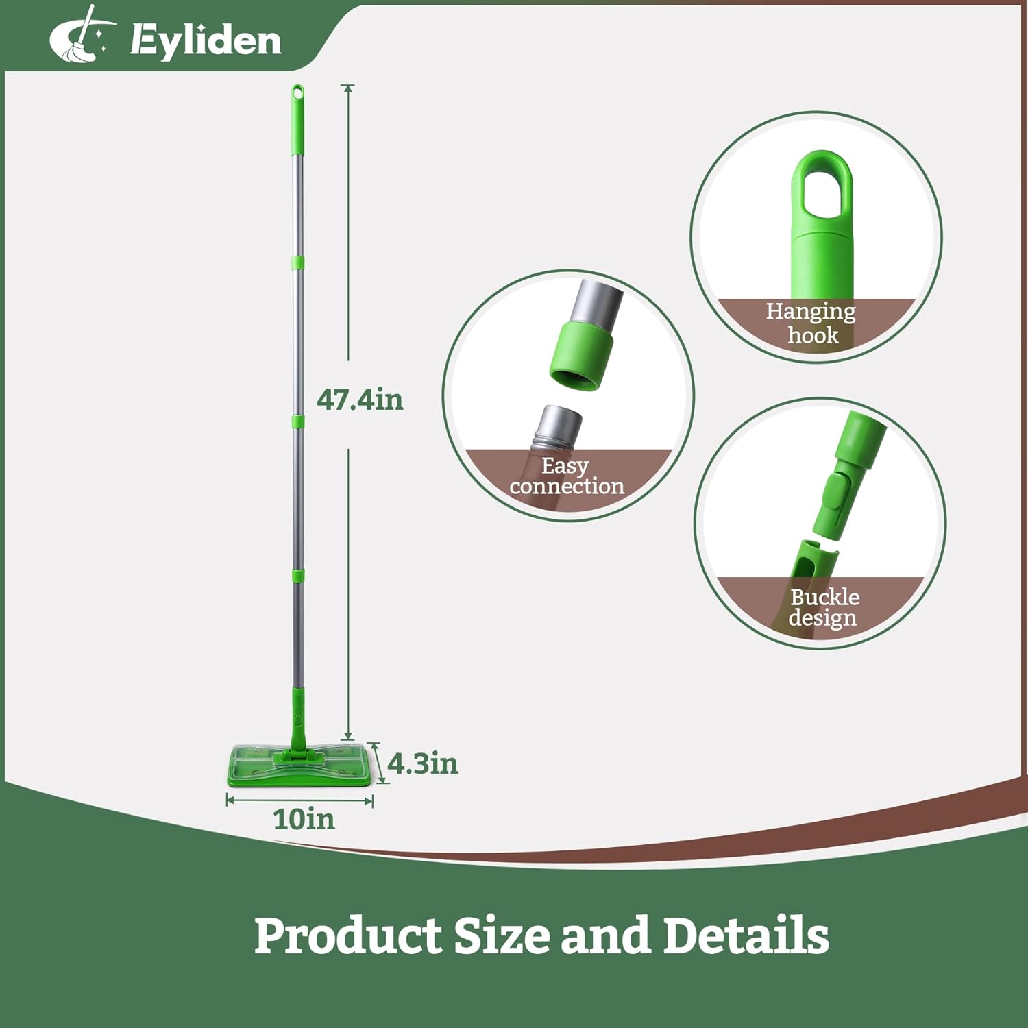 Eyliden Floor Mop Kit with 24 Refills