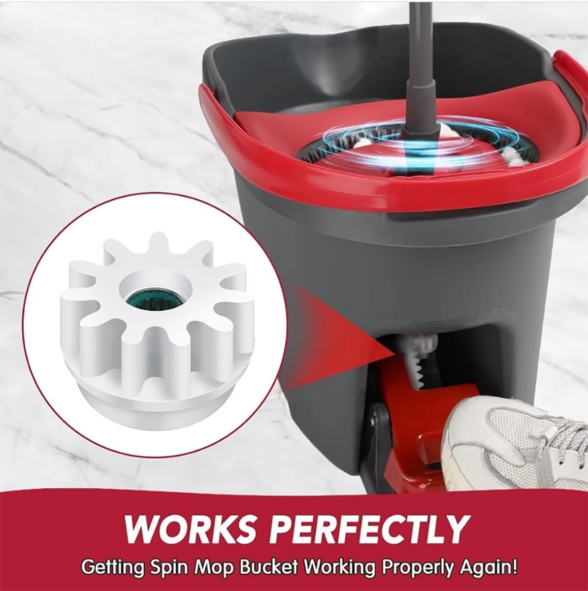 YWSHF Spin Mop Bucket Gear 6 Pack Replacement