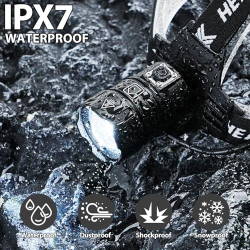 990000 Lumens Rechargeable Headlamp Adjustable Waterproof