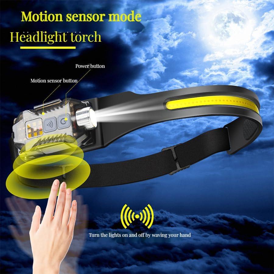2-in-1 Outdoor Sensing COB Headlight Rechargeable Waterproof