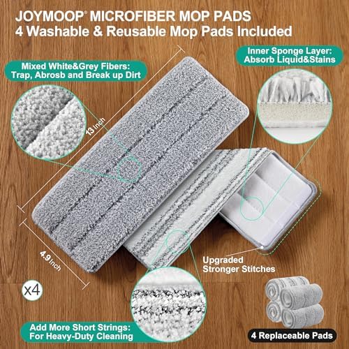 JOYMOOP Mop and Bucket with Wringer Set White