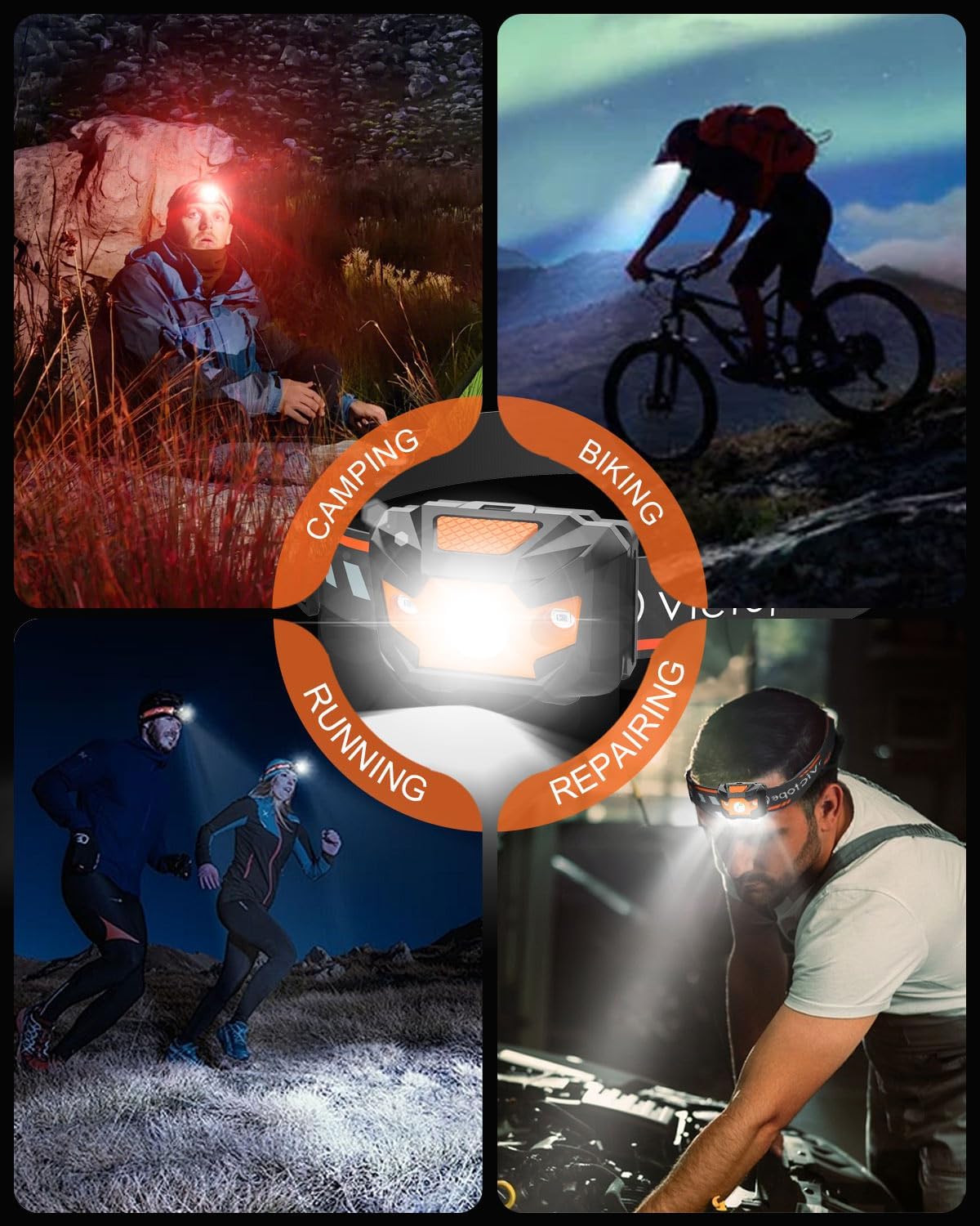 Victoper Headlamp 2 Pack with 4 Modes and Red Light 1