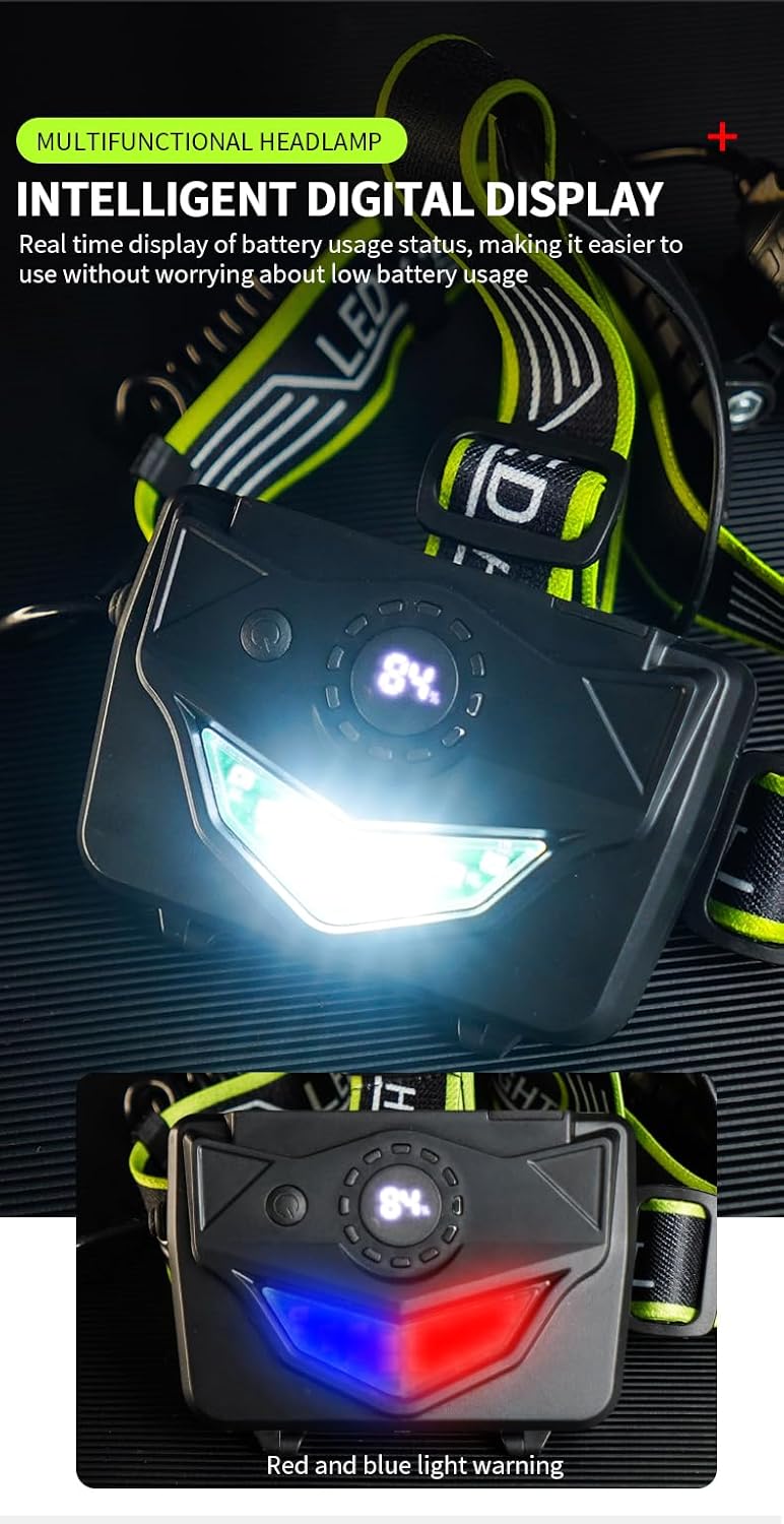 Rechargeable LED Headlamp 1200000 Lumens Waterproof Adjustable