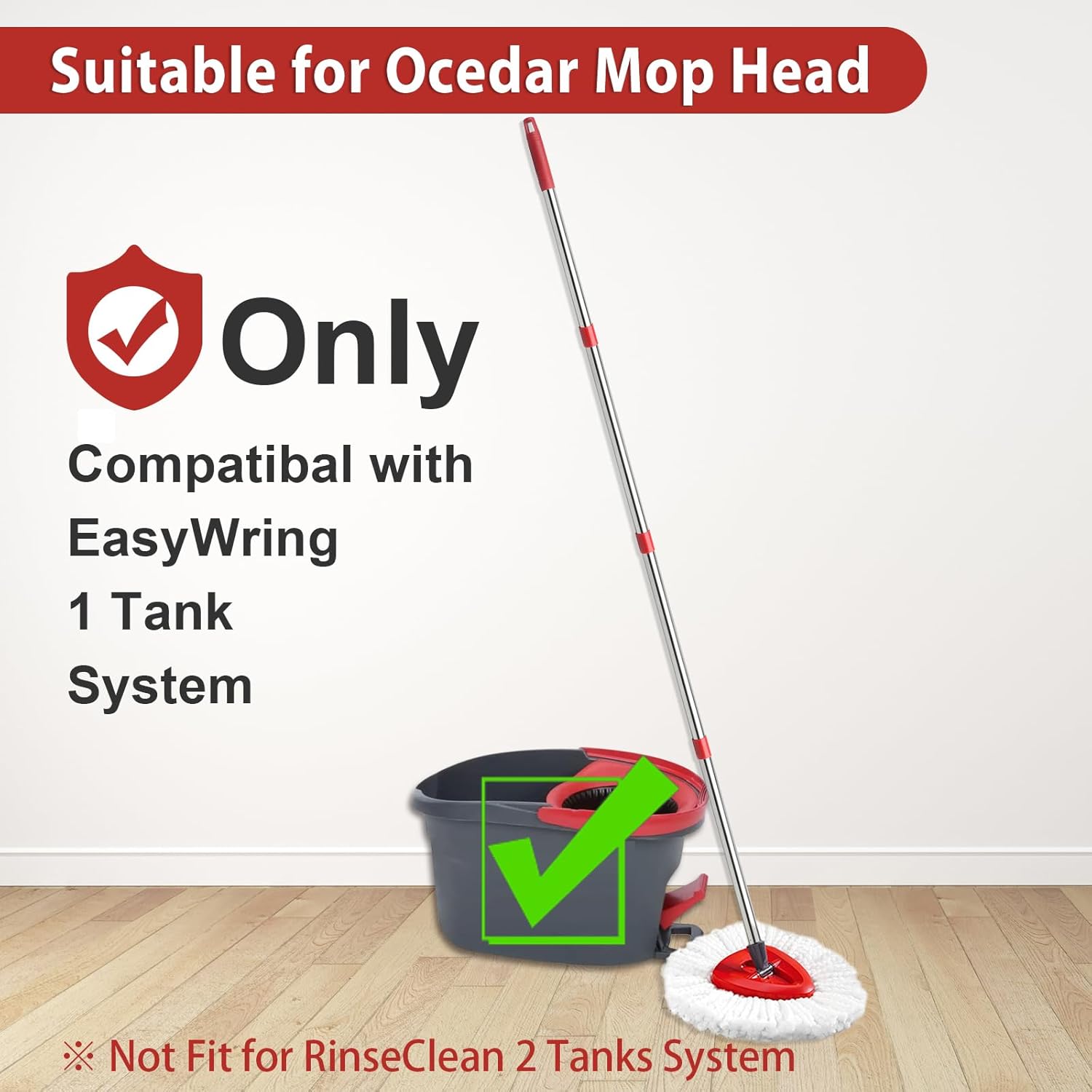 HiBaBy 2 Spin Mop Set Compatible with OCedar Mop