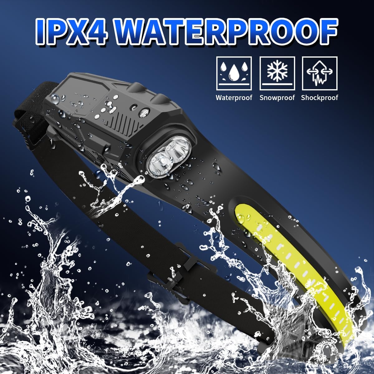 Secure Bright Headlamp 2-Pack 230 LED Rechargeable Headlight Daily Use