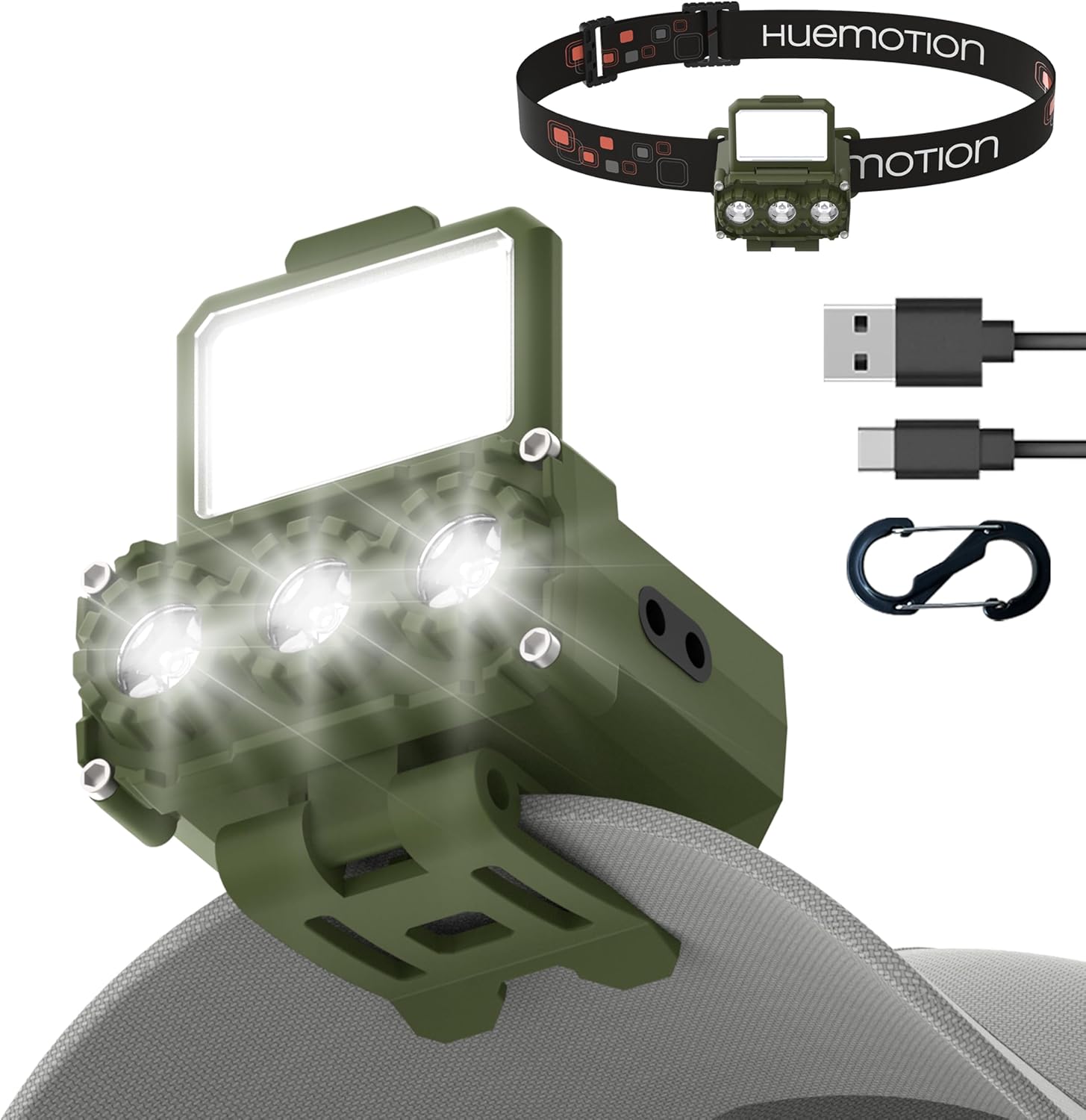 Adventure-Ready Rechargeable USB-C Headlamp with 5 Power Modes