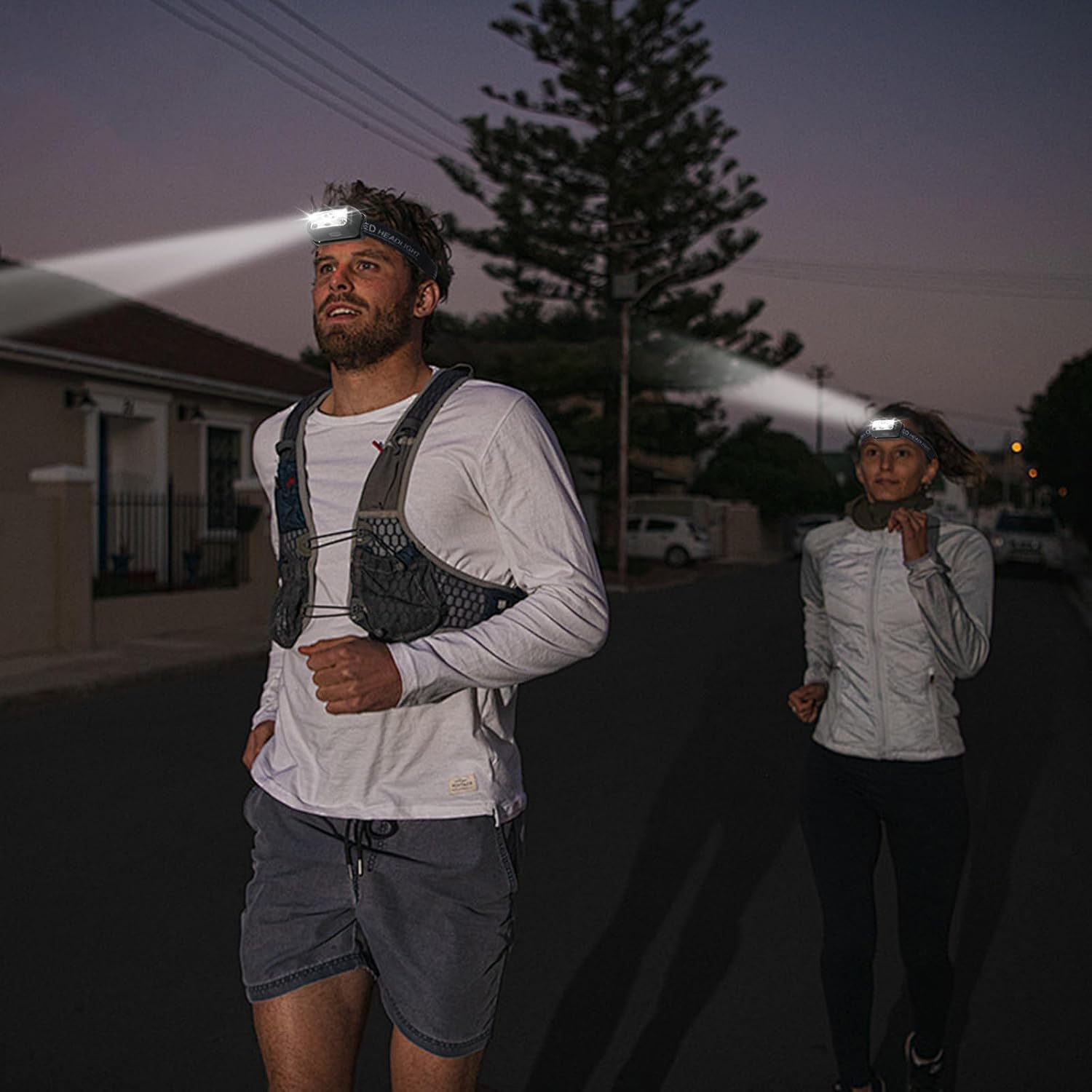 4-Piece Rechargeable Headlamp Set for Camping Running