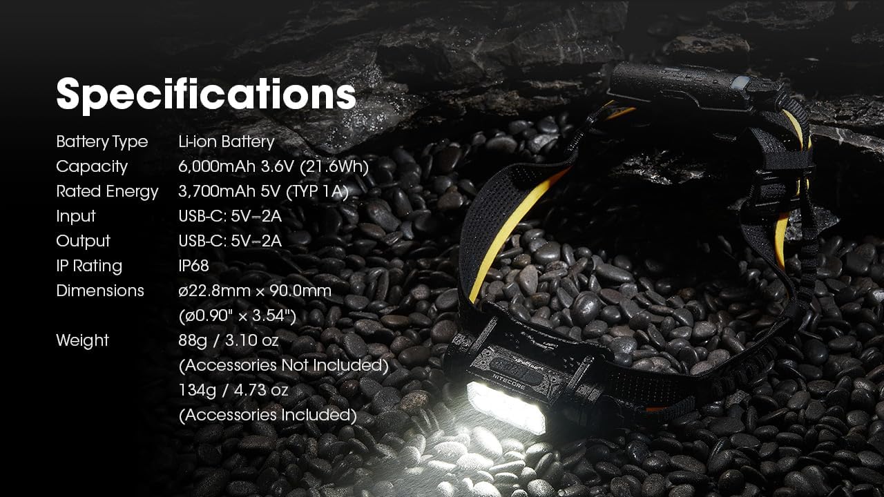 Nitecore Carbon 6K Kit - Extend Headlamp Runtime