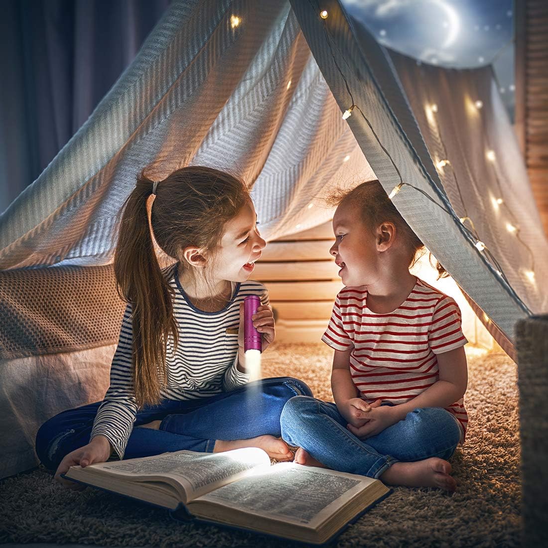 30-Pack Mini Flashlights Set Rechargeable Headlamp for Kids