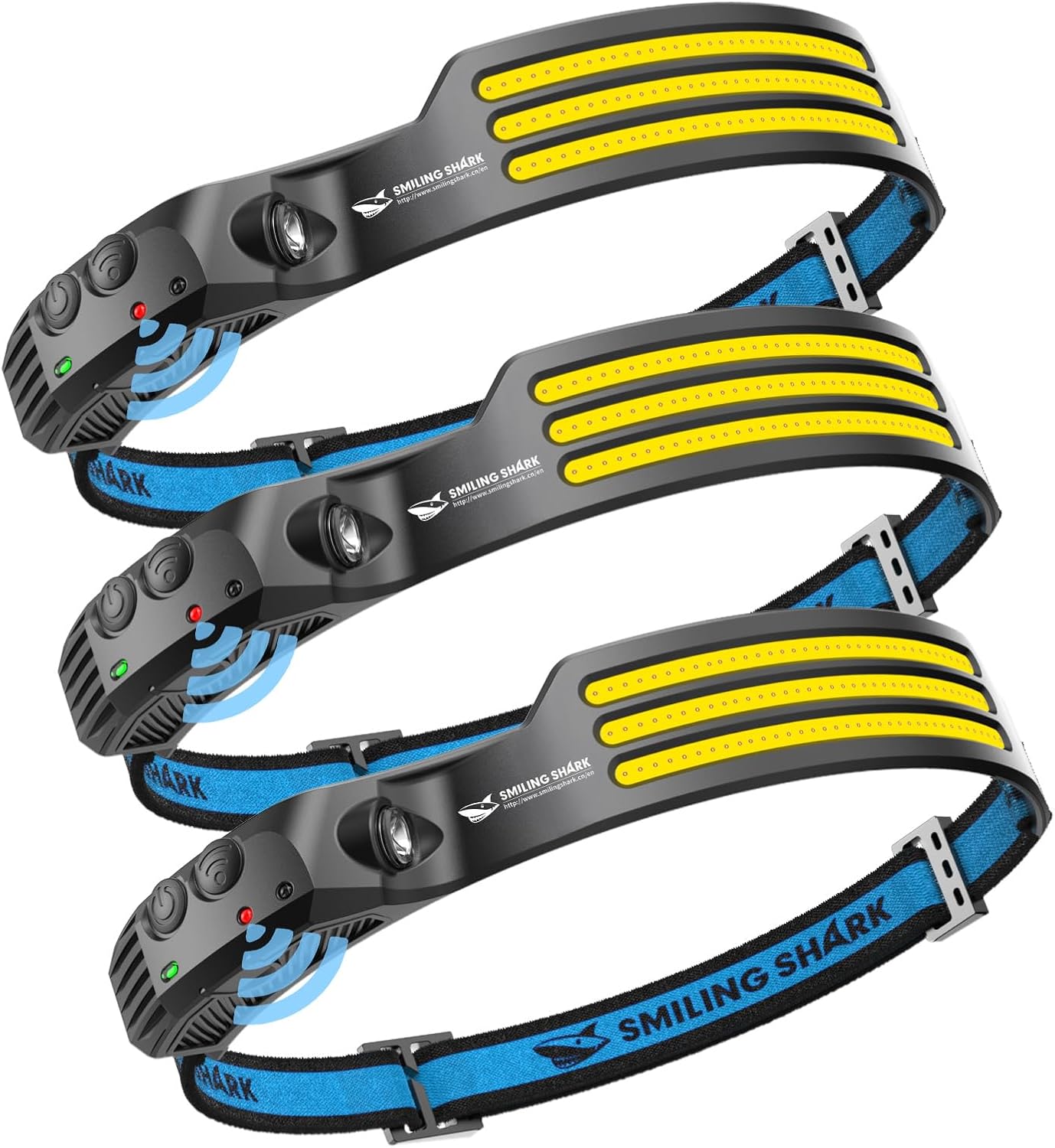 Smiling Shark LED Headlamp 3 White Light Rechargeable