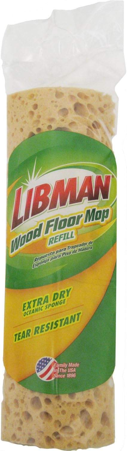 Libman 2027 Affordable Reusable Sponge Mop Refill for Wood Floors