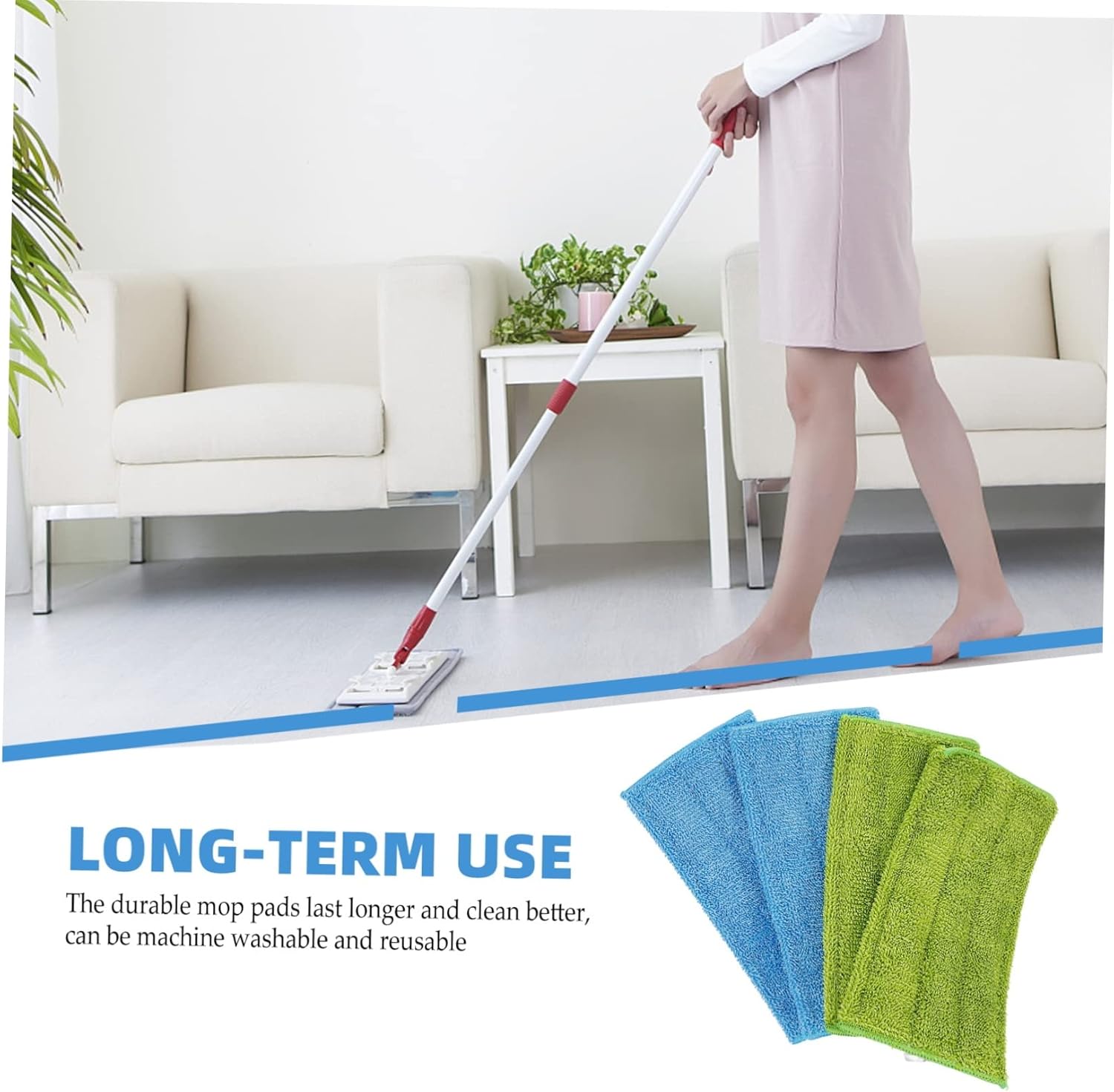 Mop Replacement - Blue Mop Cloth - 6-pack Replacement for Steam Mops